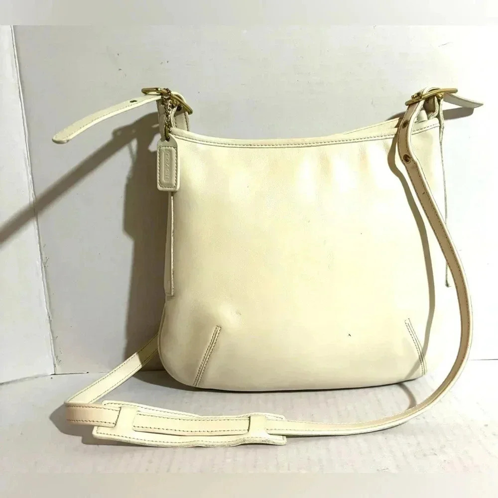 Coach vintage white leather crossbody handbag